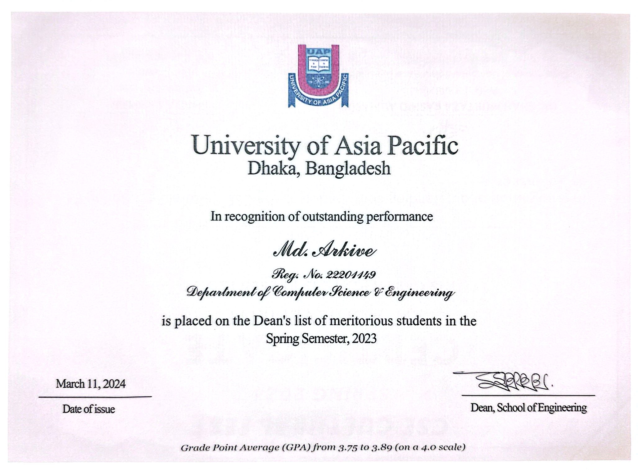 Certificate 7